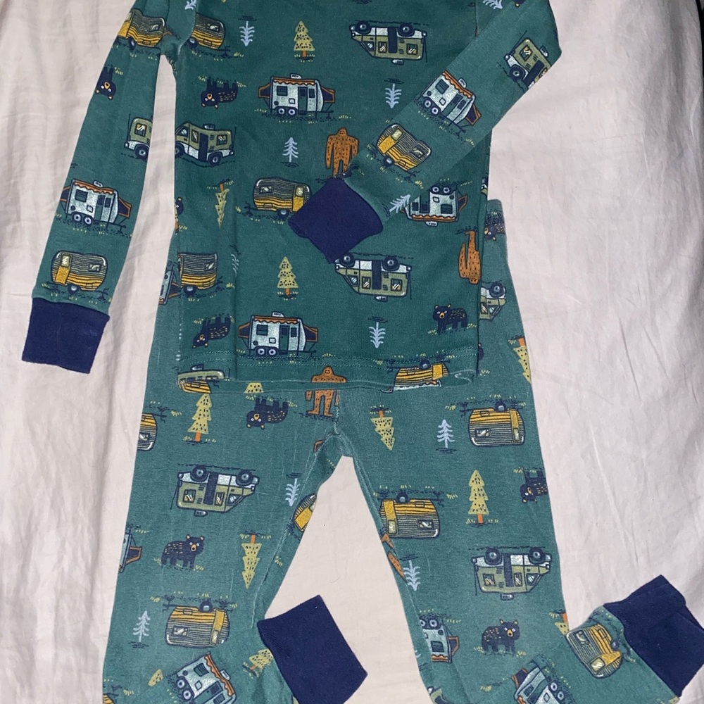 Kids Green Pajama Set with Fun Print